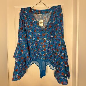 Intimately Free People She’s Dainty Azure Combo Bodysuit XS